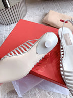 Mesh Slingback Ballerina White