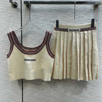 Miu Beige Tank Top and Skirt