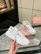 SKATEBOARD SNEAKERS IN OFF WHITE BLEACHED CALFSKIN