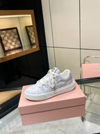 SKATEBOARD SNEAKERS IN OFF WHITE BLEACHED CALFSKIN