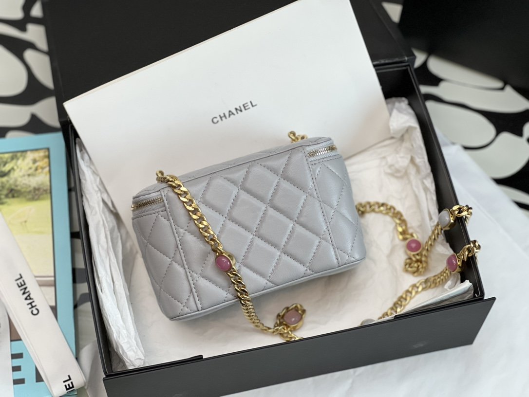 CHL - Vanity With Chain Gray For Women Bags 6.2in/16LO
