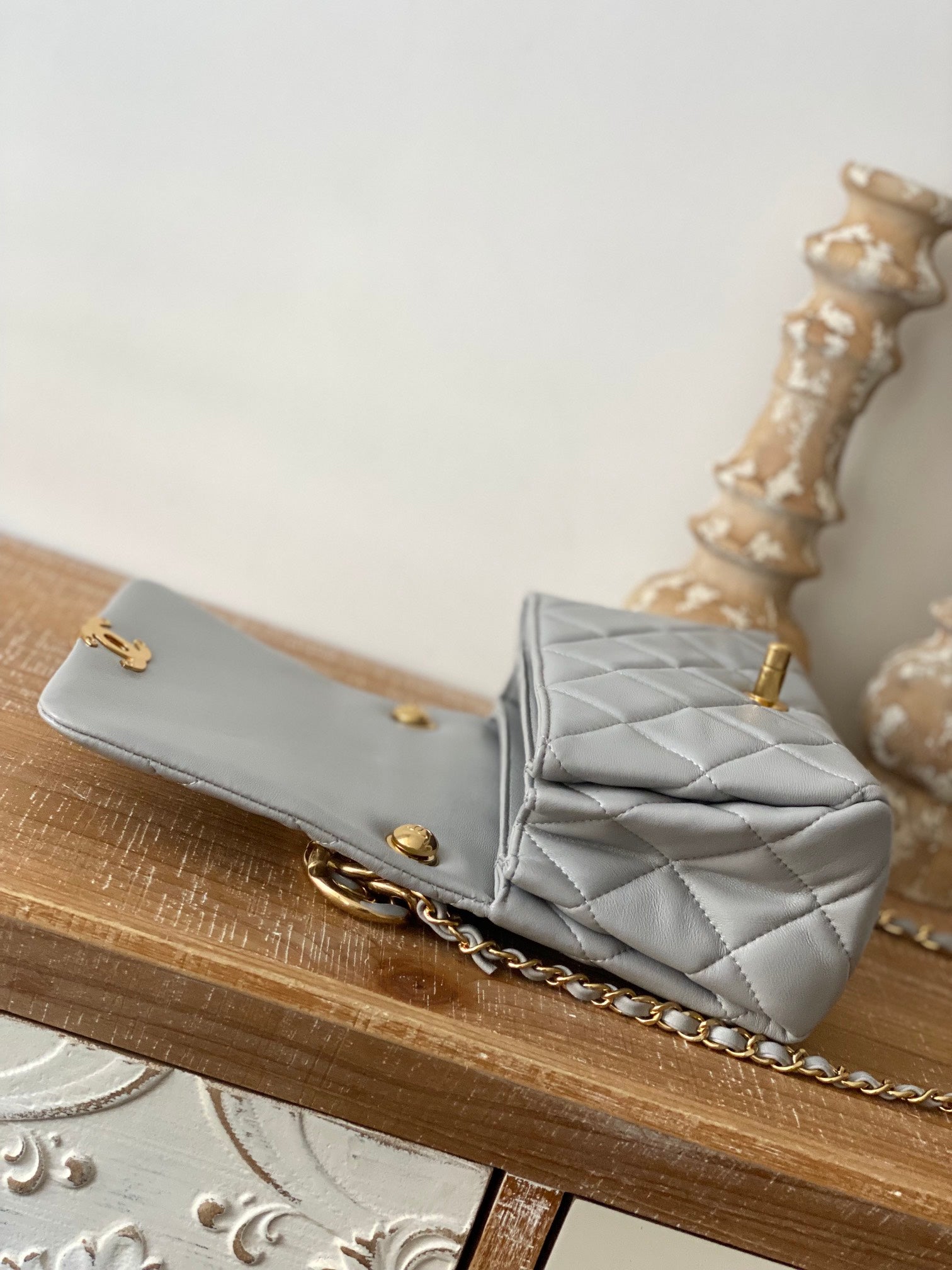 CHL -  Classic Diamond Flap Bag Gray For Women Bags 9.1in/23LO