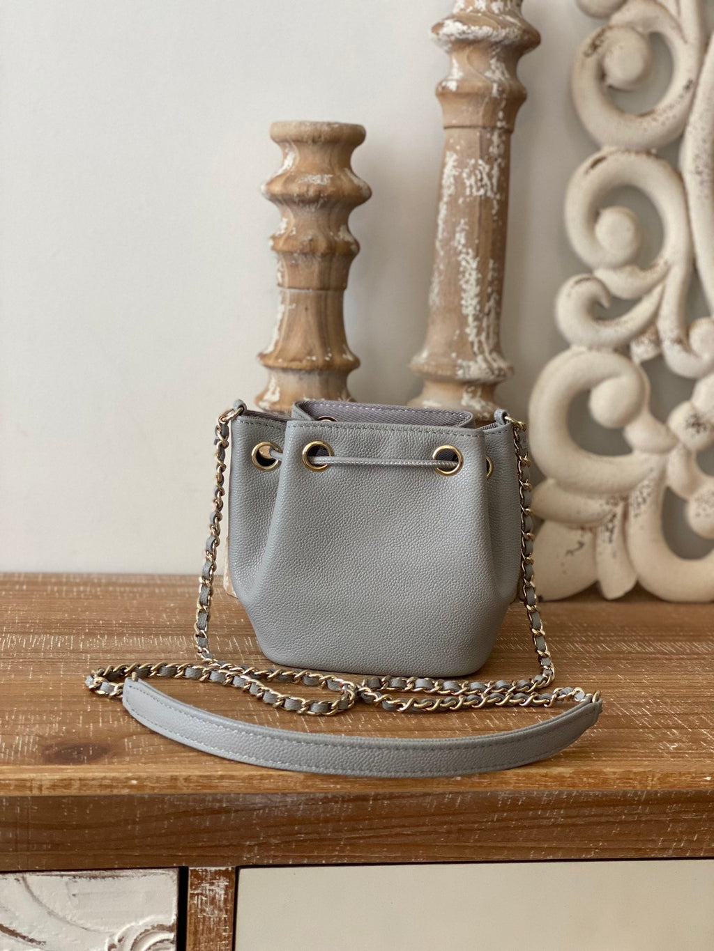 CHL - Mini Bucket Bag With Strap Gray For Women Bags 4.9in/12.5LO