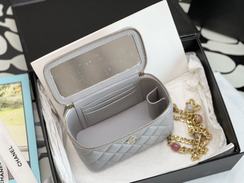 CHL - Vanity With Chain Gray For Women Bags 6.2in/16LO