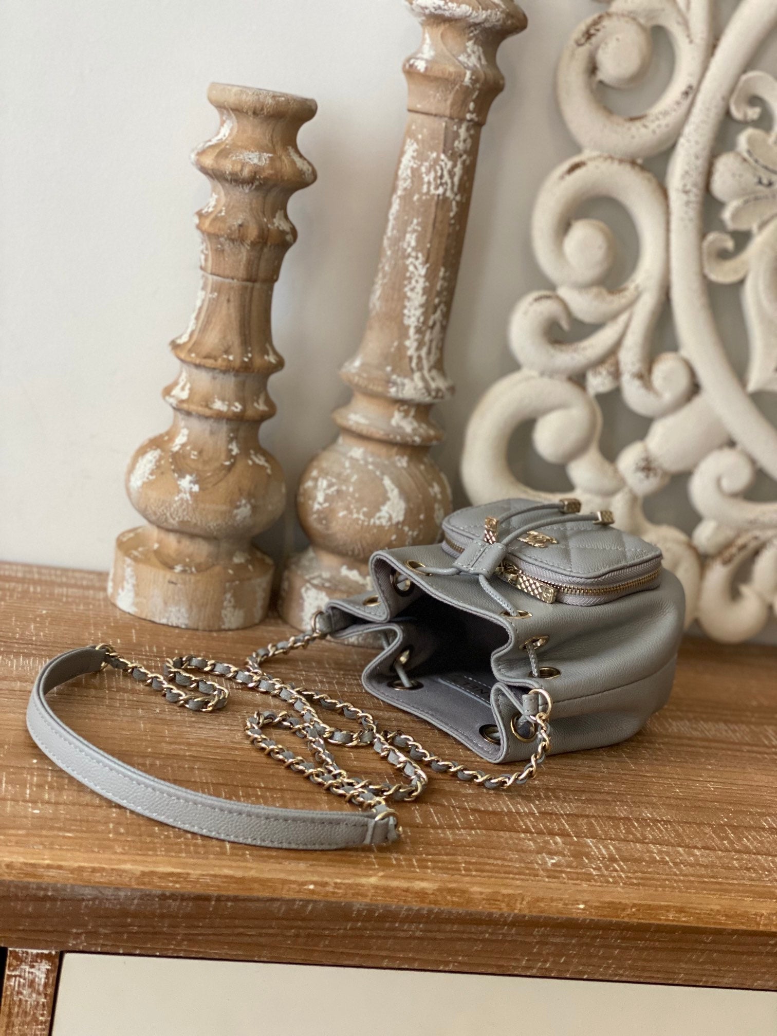 CHL - Mini Bucket Bag With Strap Gray For Women Bags 4.9in/12.5LO