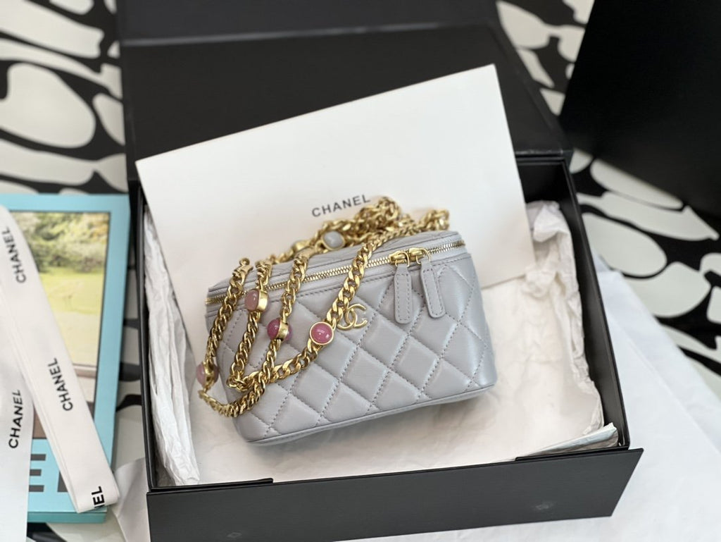 CHL - Vanity With Chain Gray For Women Bags 6.2in/16LO