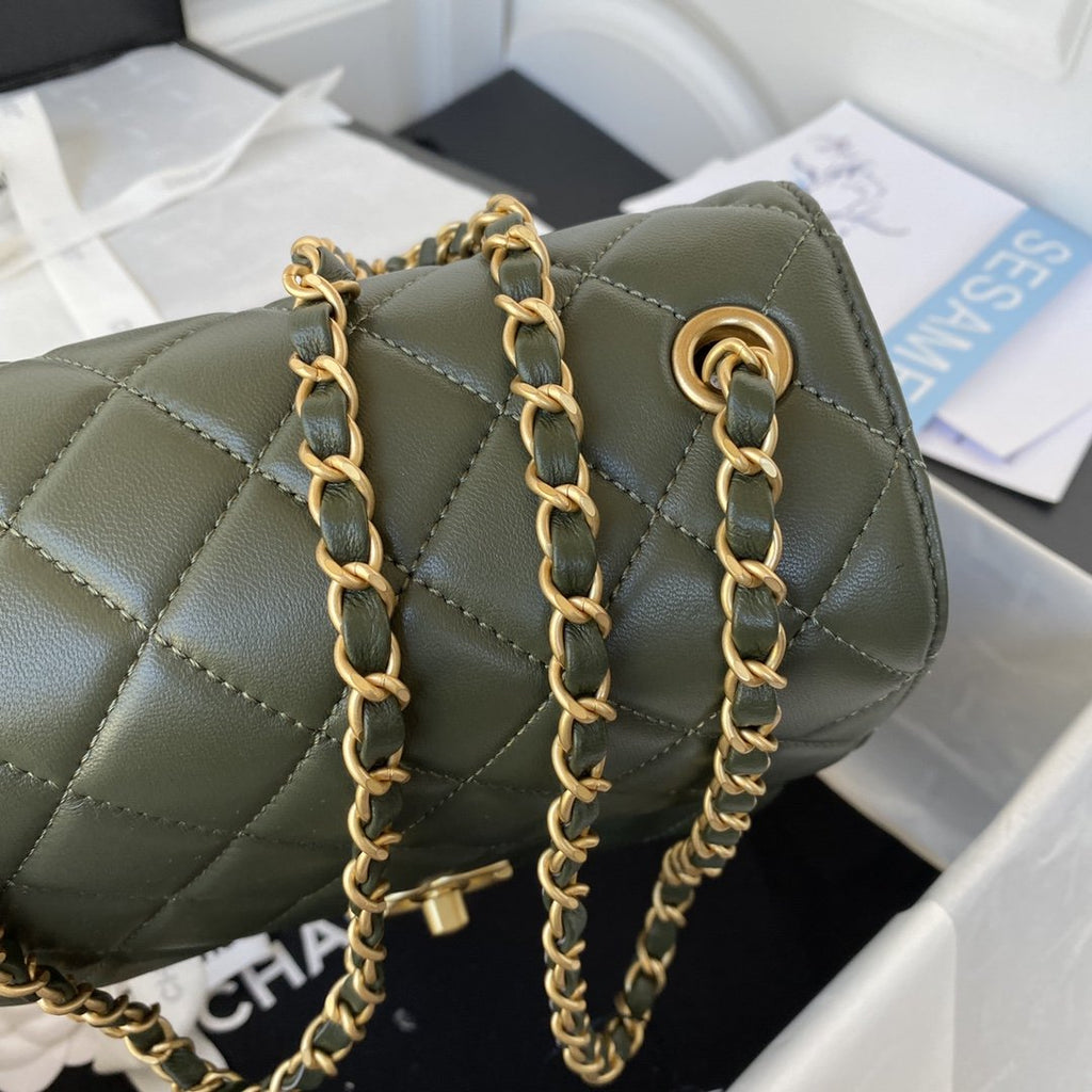 CHL - Mini Flap Bag Dark Green For Women Bags 6.7in/17LO