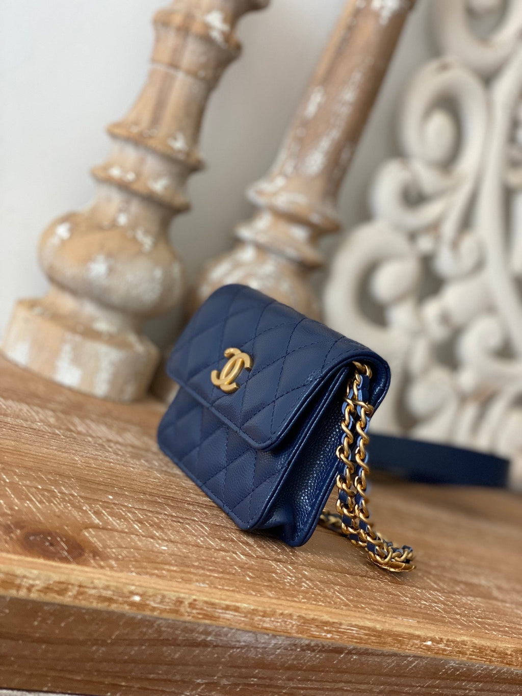 CHL -  Clutch With Chain Blue For Women Bags 4.8in/12.3LO