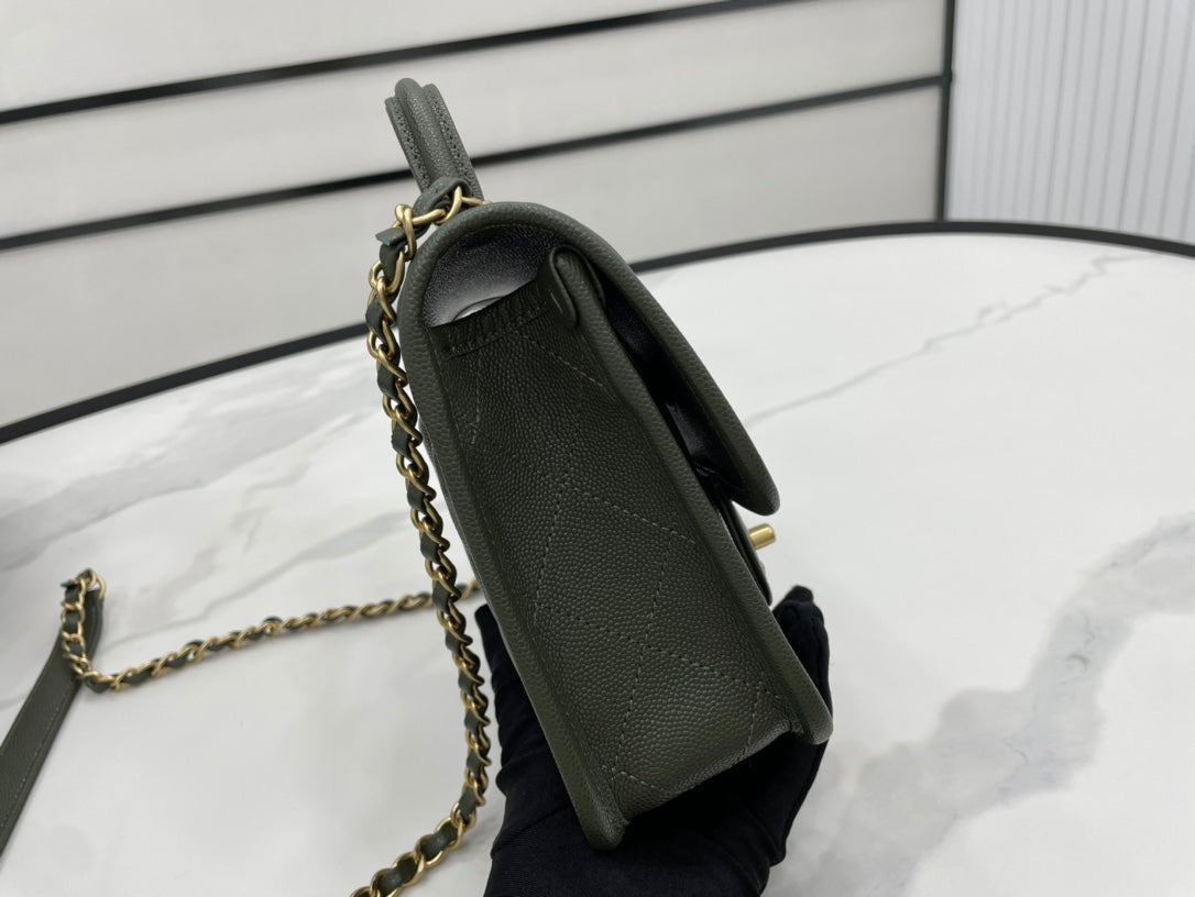 CHL -  22K Flap Bag Dark Green For Women Bags 8.1in/20.5LO