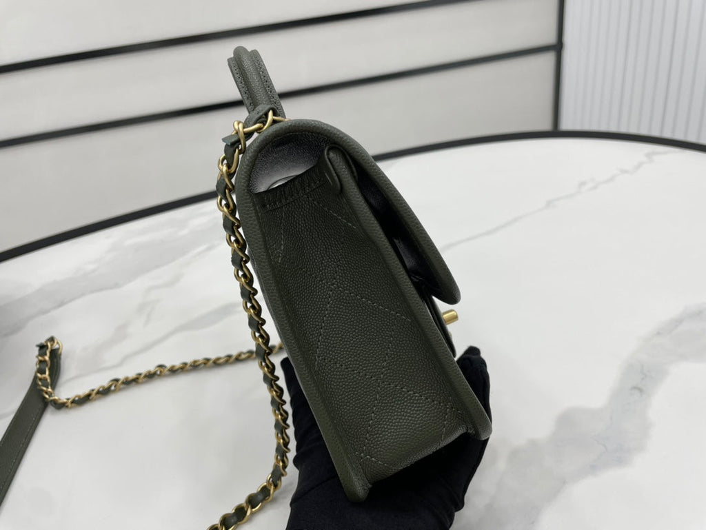 CHL -  22K Flap Bag Dark Green For Women Bags 8.1in/20.5LO