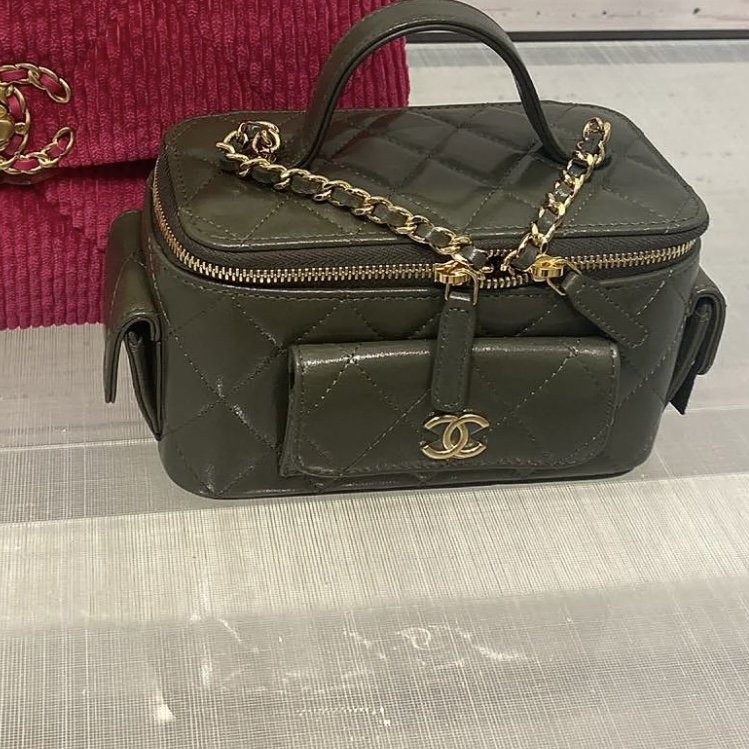 CHL - Vanity Bag With Strap Dark Green For Women Bags 6.6in/17LO