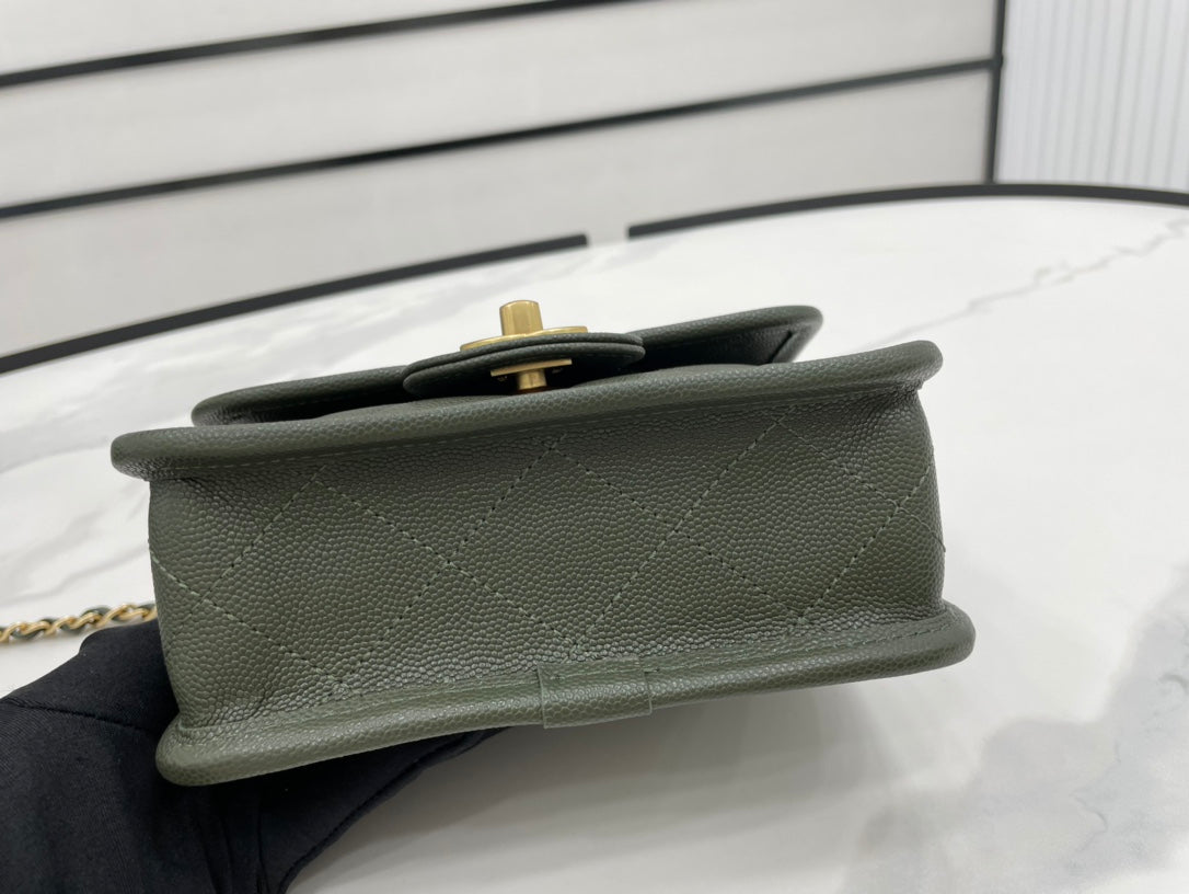 CHL -  22K Flap Bag Dark Green For Women Bags 8.1in/20.5LO