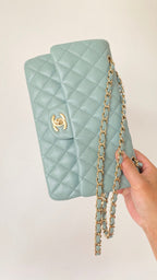CHL - Small Classic Handbag Light Green For Women Bags 9.1in/23LO