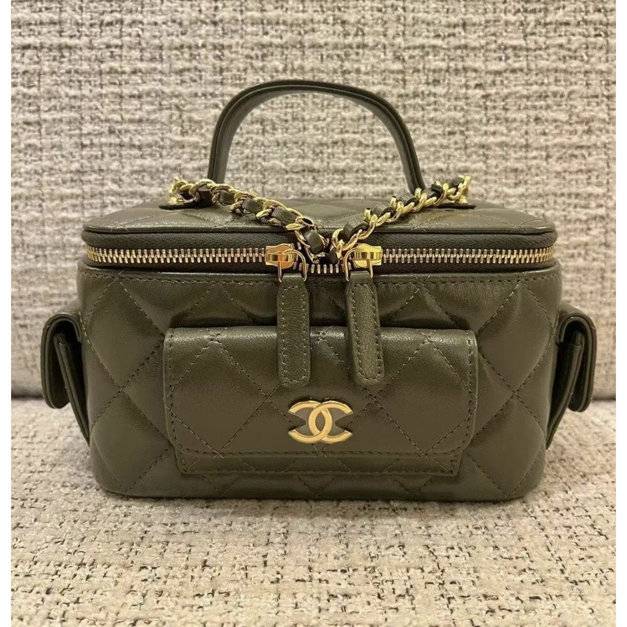 CHL - Vanity Bag With Strap Dark Green For Women Bags 6.6in/17LO