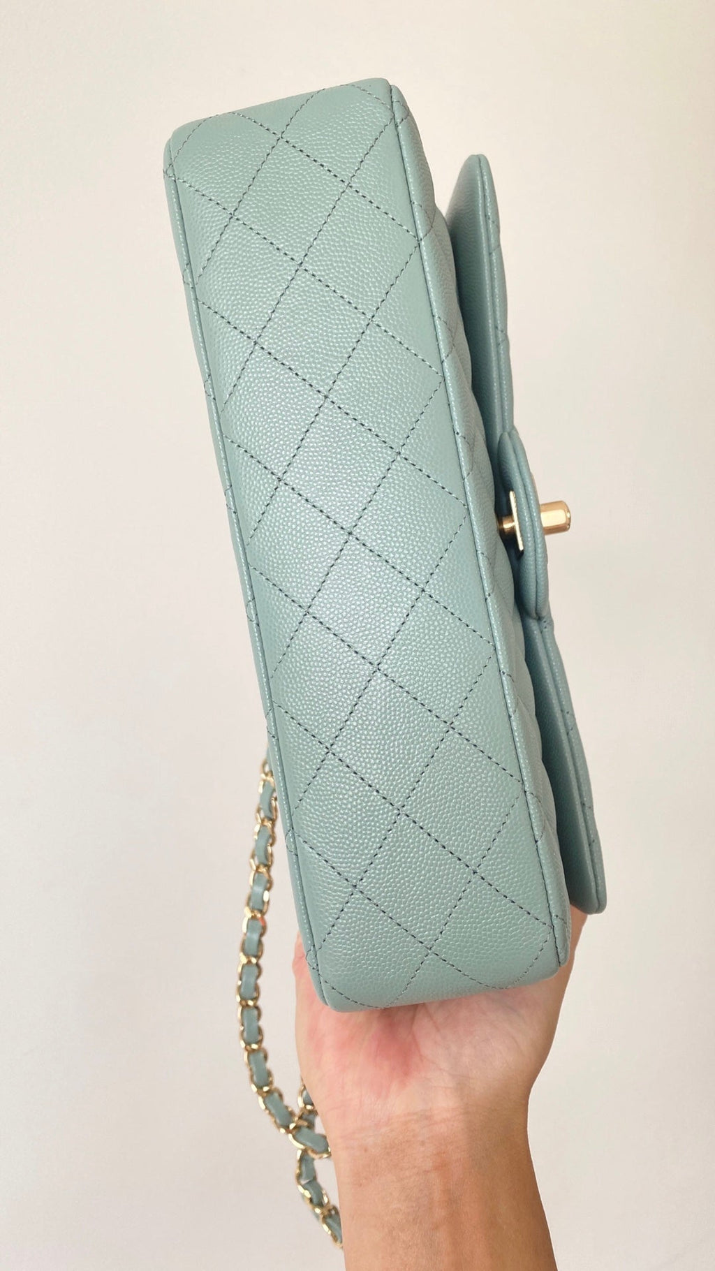 CHL - Small Classic Handbag Light Green For Women Bags 9.1in/23LO