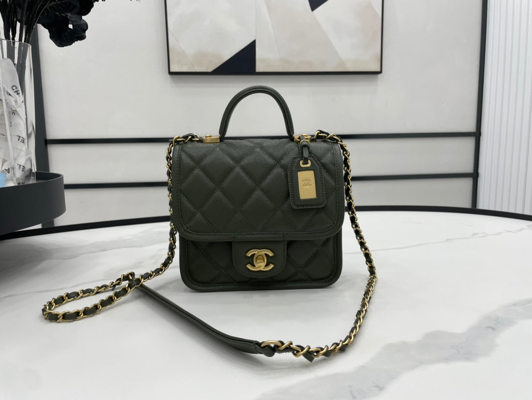CHL -  22K Flap Bag Dark Green For Women Bags 8.1in/20.5LO