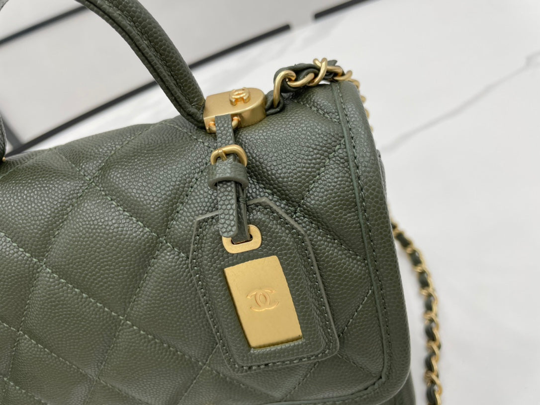 CHL -  22K Flap Bag Dark Green For Women Bags 8.1in/20.5LO