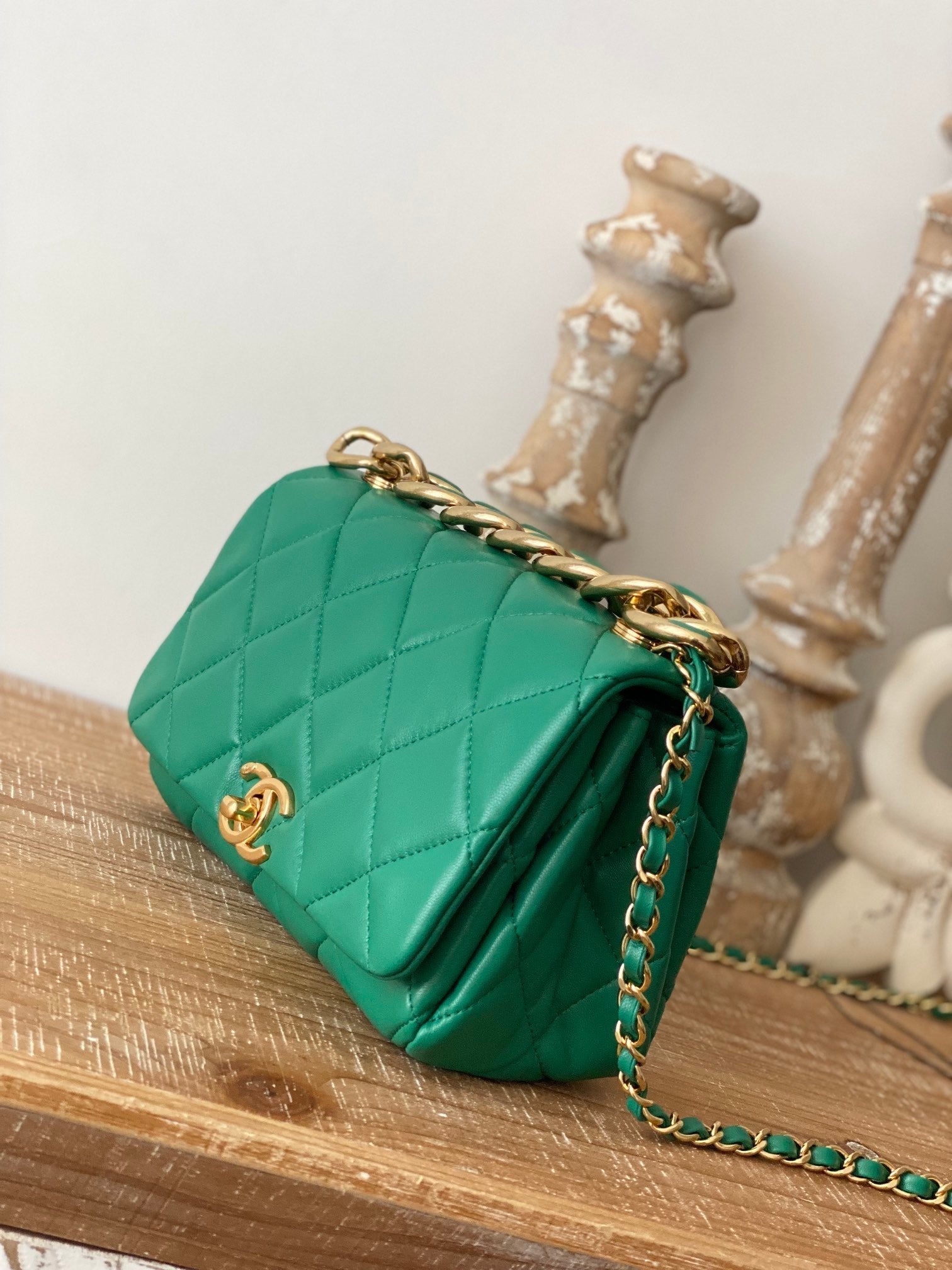 CHL -  Classic Diamond Flap Bag Green For Women Bags 9.1in/23LO