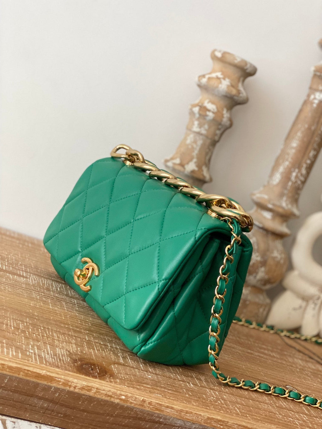 CHL -  Classic Diamond Flap Bag Green For Women Bags 9.1in/23LO