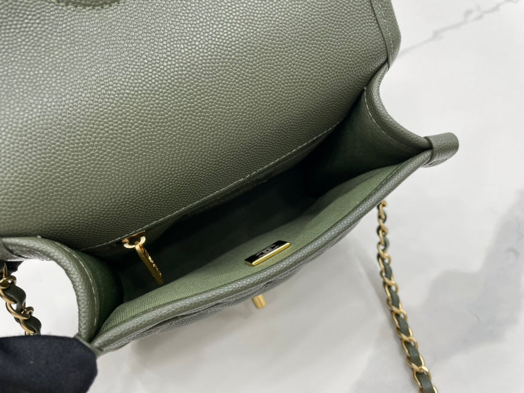 CHL -  22K Flap Bag Dark Green For Women Bags 8.1in/20.5LO
