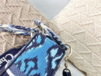 MEDIUM LADY D-LITE BLUE PALMS EMBROIDERY