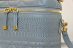 SMALL TRAVEL VANITY CASE CLOUD BLUE LAMBSKIN
