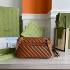 GG Marmont 26cm Brown Calfskin Gold Hardware