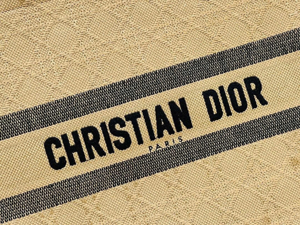 Dior Medium 36 Book Tote Natural Beige Cannage Canvas
